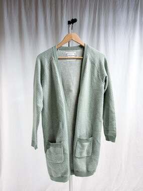 Long Wharf Women's Osterville SeaWell® Cardigan in Seafoam Mint Birdseye Knit